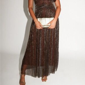 Elegant Brown Maxi Skirt